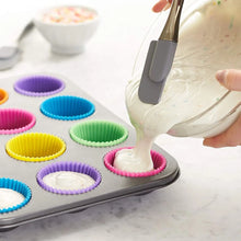 Load image into Gallery viewer, 12pcs/Set Silicone Cake Mold Round Shaped Muffin Cupcake Baking Molds Kitchen Cooking Bakeware Maker DIY Cake Decorating Tools
