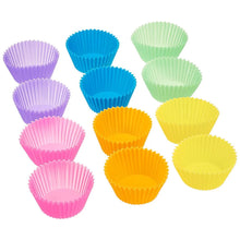 Load image into Gallery viewer, 12pcs/Set Silicone Cake Mold Round Shaped Muffin Cupcake Baking Molds Kitchen Cooking Bakeware Maker DIY Cake Decorating Tools
