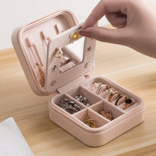 Load image into Gallery viewer, Jewelry Storage Box Mini portable leather earrings necklace ring Box

