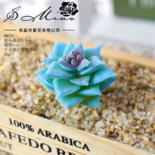 Load image into Gallery viewer, Blue Series Artificial Succulent Pant Flower Head Creative DIY Accessories Flower Arrangement Artificial Flower Plant Wall Supplies Green Plant
