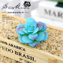 Load image into Gallery viewer, Blue Series Artificial Succulent Pant Flower Head Creative DIY Accessories Flower Arrangement Artificial Flower Plant Wall Supplies Green Plant
