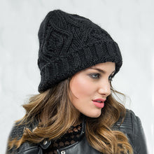 Load image into Gallery viewer, Rhombus Plaid Soft Thick Wool Knitted Hat Girl's Cap Fashion Autumn and Winter Woolen Cap
