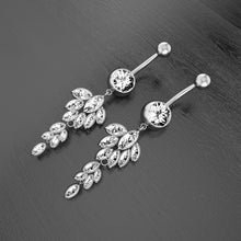 Load image into Gallery viewer, Belly Ring Creative Leaves Horse Eye Zircon Navel Stud Piercing Jewelry
