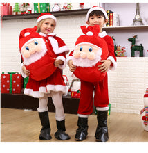 Load image into Gallery viewer, Christmas Decoration Supplies Backpack for the Elderly Gift Bag High-Grade Gold Velvet Gift Bag Large Drawstring Candy Bag

