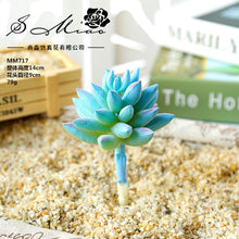 Load image into Gallery viewer, Blue Series Artificial Succulent Pant Flower Head Creative DIY Accessories Flower Arrangement Artificial Flower Plant Wall Supplies Green Plant
