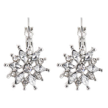 Load image into Gallery viewer, Japanese and Korean Fashion Flower Crystal Stud Earrings Korean Style Refined Rhinestone Snowflake Ornament
