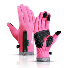 Load image into Gallery viewer, Autumn and Winter Non-Slip Touch Screen Warm with Velvet Mountaineering Waterproof Zipper Sports Riding Gloves
