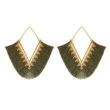 Load image into Gallery viewer, Ethnic Style Creative Triangle Earrings Exaggerated Geometry Tassel Earrings Fashion Autumn and Winter Jewelry
