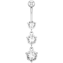 Load image into Gallery viewer, Creative Three-Piece round Zircon Navel Decoration Umbilical Ring Piercing Jewelry Hot
