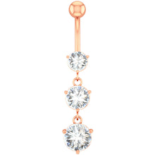 Load image into Gallery viewer, Creative Three-Piece round Zircon Navel Decoration Umbilical Ring Piercing Jewelry Hot
