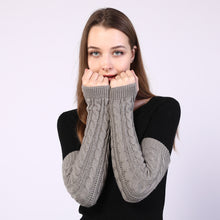 Load image into Gallery viewer, Winter Half Finger Knitting Wool Gloves Long 8-Word Twist Knitted Warm Fingerless Oversleeve Arm Protection Sleeve
