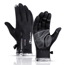Load image into Gallery viewer, Autumn and Winter Non-Slip Touch Screen Warm with Velvet Mountaineering Waterproof Zipper Sports Riding Gloves
