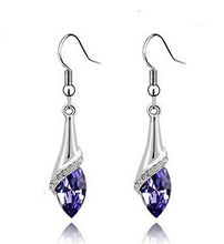 Load image into Gallery viewer, Fashion Shining Diamond Long Horse Eye Crystal Earrings Women's Crystal Eardrops Earrings
