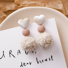 Load image into Gallery viewer, Autumn  Winter Earrings New Trendy Wool Ball Earrings Plush Autumn and Winter Women's Temperamental Earrings
