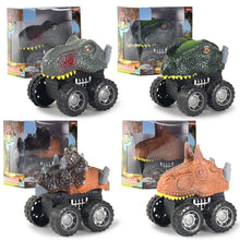 Load image into Gallery viewer, 4pcs Children's Mini Dinosaur Head Warrior Car Toy Boy Warrior Trolley Model Toy
