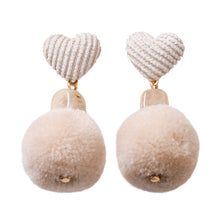 Load image into Gallery viewer, Autumn  Winter Earrings New Trendy Wool Ball Earrings Plush Autumn and Winter Women's Temperamental Earrings
