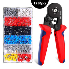 Load image into Gallery viewer, 1250pcs/box Wire Terminal Crimp Connector Insulated Uninsulated Cable Terminals End Ferrules HSC8 6-4A Crimping Pliers Tool
