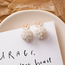 Load image into Gallery viewer, Autumn  Winter Earrings New Trendy Wool Ball Earrings Plush Autumn and Winter Women's Temperamental Earrings
