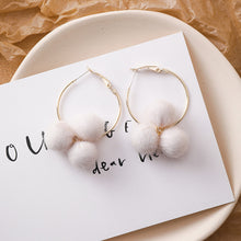 Load image into Gallery viewer, Autumn  Winter Earrings New Trendy Wool Ball Earrings Plush Autumn and Winter Women's Temperamental Earrings
