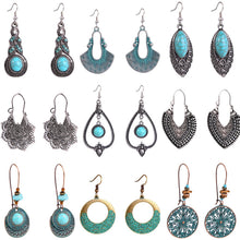 Load image into Gallery viewer, Ethnic Style Earrings Turquoise Retro National Style Earrings Set Bohemian Earrings
