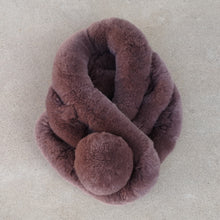 Load image into Gallery viewer, Real Rabbit Fur Scarf Women's Short Scarf Winter Warm Thickened Fur Three-Tube Big Fur Ball
