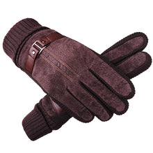 Load image into Gallery viewer, Men's Pigskin Gloves Winter Skiing Outdoor Cycling Warm Thickened Non-Slip Gloves
