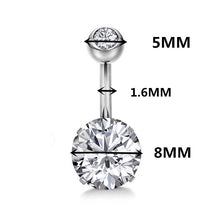 Load image into Gallery viewer, 316L Surgical Steel Belly Button Ring Bar Crystal Rhinestone Body Piercing Navel Ring Belly Ring

