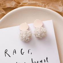 Load image into Gallery viewer, Autumn  Winter Earrings New Trendy Wool Ball Earrings Plush Autumn and Winter Women's Temperamental Earrings

