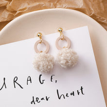 Load image into Gallery viewer, Autumn  Winter Earrings New Trendy Wool Ball Earrings Plush Autumn and Winter Women's Temperamental Earrings
