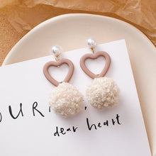 Load image into Gallery viewer, Autumn  Winter Earrings New Trendy Wool Ball Earrings Plush Autumn and Winter Women's Temperamental Earrings
