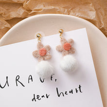 Load image into Gallery viewer, Autumn  Winter Earrings New Trendy Wool Ball Earrings Plush Autumn and Winter Women's Temperamental Earrings

