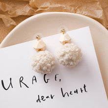 Load image into Gallery viewer, Autumn  Winter Earrings New Trendy Wool Ball Earrings Plush Autumn and Winter Women's Temperamental Earrings
