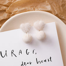Load image into Gallery viewer, Autumn  Winter Earrings New Trendy Wool Ball Earrings Plush Autumn and Winter Women's Temperamental Earrings
