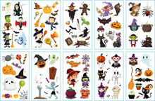 Load image into Gallery viewer, Halloween Children Tattoo Stickers Pumpkin Witch Cartoon Skull Spoof Tattoo Sticker

