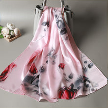Load image into Gallery viewer, Spring and Summer New Silk Scarf Gift Silk Imitation Silk Women's Printed Imitation Mulberry Silk Beach Towel Shawl Scarf
