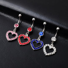Load image into Gallery viewer, Diamond Heart-Shaped Navel Ring Navel Stud Wholesale Belly Dance Piercing Jewelry Belly Ring
