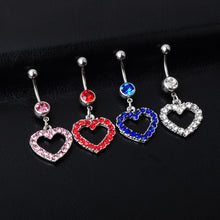 Load image into Gallery viewer, Diamond Heart-Shaped Navel Ring Navel Stud Wholesale Belly Dance Piercing Jewelry Belly Ring
