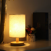 Load image into Gallery viewer, Solid wood decoration remote control usb table lamp bedroom bedside study led night light
