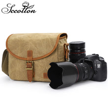 Load image into Gallery viewer, S. C. Cotton Waterproof Canvas Photography Bag Leisure Eos SLR Digital Packet Anti-Seismic Micro Single-Shoulder Camera Bag
