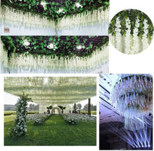 Load image into Gallery viewer, 10pcs Wisteria Artificial Flowers Hanging Garland Vine Rattan Fake Flower String Silk Flowers for Home Garden Wedding Decoration
