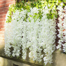 Load image into Gallery viewer, 10pcs Wisteria Artificial Flowers Hanging Garland Vine Rattan Fake Flower String Silk Flowers for Home Garden Wedding Decoration
