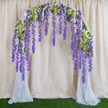 Load image into Gallery viewer, 12Pcs Artificial Wisteria Flowers Fake Wisteria Vine Ratta Hanging Garland Silk Flowers String Home Party Wedding Decoration
