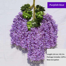 Load image into Gallery viewer, 12Pcs Wisteria Artificial Flower Rattan Wreath Arch Wedding Home Garden Office Decoration pendant Plant Wall Decoration
