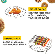 Load image into Gallery viewer, Air Fryer Accessories 8 Inch Fit for Airfryer 5.2-5.8QT Baking Basket Pizza Plate Grill Pot Kitchen Cooking Tools for Party 12pcs / set
