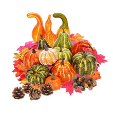 Load image into Gallery viewer, 12pcs Artificial Pumpkin Velvet Plush Material Soft Fake Pumpkin Autumn Harvest Thanksgiving Halloween Decoration
