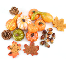 Load image into Gallery viewer, 12pcs Artificial Pumpkin Velvet Plush Material Soft Fake Pumpkin Autumn Harvest Thanksgiving Halloween Decoration

