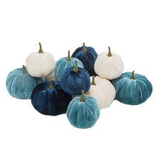 Load image into Gallery viewer, 12pcs Artificial Pumpkin Velvet Plush Material Soft Fake Pumpkin Autumn Harvest Thanksgiving Halloween Decoration
