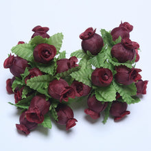 Load image into Gallery viewer, 12pcs Mini Artificial Flower Silk Rose Flower Bouquet for Wedding Party Home Decoration DIY Wreath Scrapbook accessories
