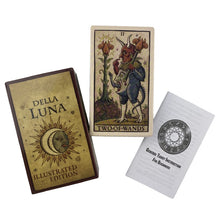 Load image into Gallery viewer, 12x7 Big Size Moon Tarot Della Luna Deck Cards With Paper Guidebook Pips Edition To Life With Full Pictorial Scenes Board Games
