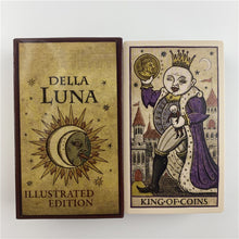 Load image into Gallery viewer, 12x7 Big Size Moon Tarot Della Luna Deck Cards With Paper Guidebook Pips Edition To Life With Full Pictorial Scenes Board Games

